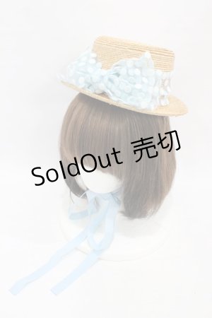 画像: Baby Ribbon / ドットリボンハット  サックスリボン H-25-10-01-003-EL-AC-KB-ZH
