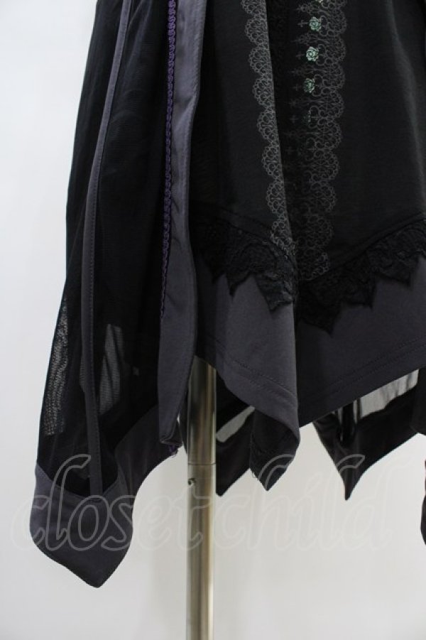 画像5: Ozz oneste / 薔薇刺繍レイヤードワンピース  黒×紫 H-25-10-01-019-OO-OP-KB-ZH (5)