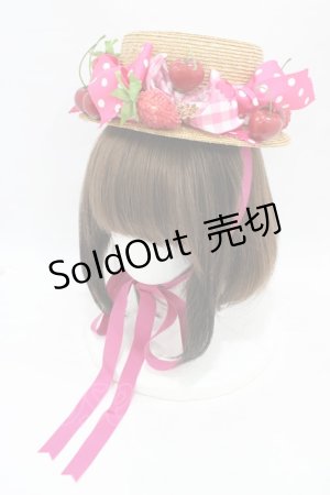 画像: Cerise / チェリーベリーリボンハット  レッドベリー×ピンクリボン H-25-10-01-004-LO-AC-KB-ZH