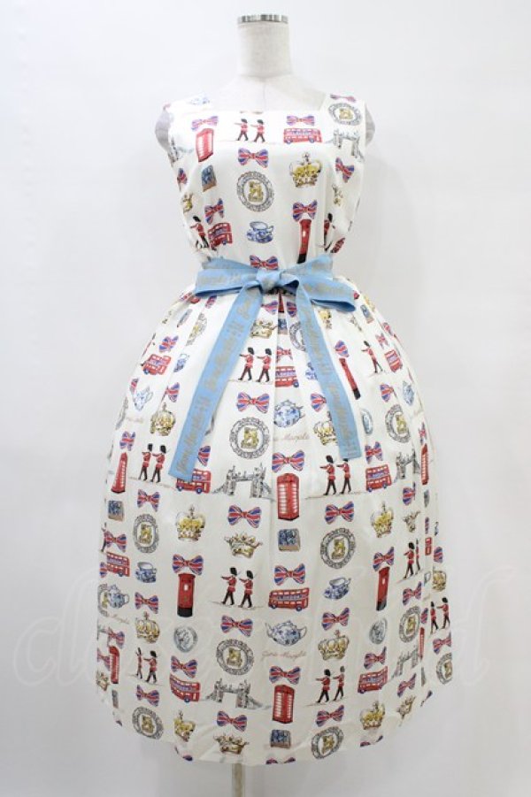 画像1: Jane Marple / ReLondonスクエアドレス  アイボリー H-25-10-01-028-JM-OP-KB-ZH (1)