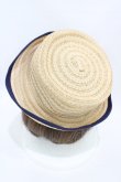 画像2: Jane Marple / グログランリボンストローハット  ナチュラルベージュ×ネイビー H-25-10-02-005-JM-AC-KB-ZT-K-025 (2)