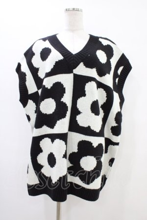 画像: Candy Stripper / FLOWER PATTERN KNITベスト  ブラック H-25-10-02-042-PU-TO-KB-ZH