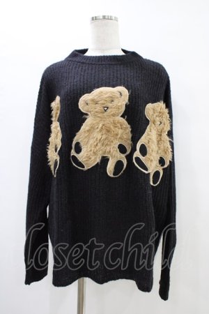 画像: Candy Stripper / CANDY BEARS KNIT  ブラック H-25-10-02-046-PU-TO-KB-ZH