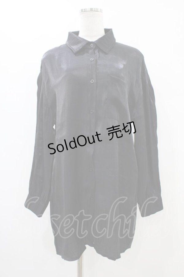 画像1: NieR Clothing / ロングスリーブシャツ  黒 H-25-10-02-051-PU-BL-KB-ZH (1)