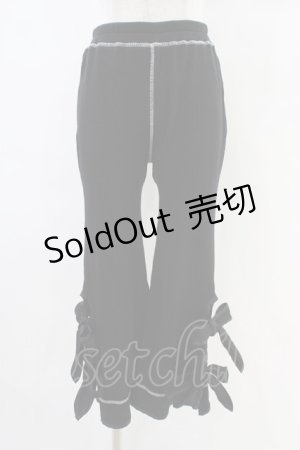 画像: Candy Stripper / PRECOCIOUS RIBBON RIB PANTS  ブラック H-25-10-02-008-PU-PA-KB-ZH