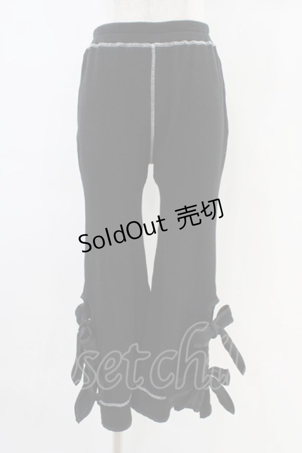 画像1: Candy Stripper / PRECOCIOUS RIBBON RIB PANTS  ブラック H-25-10-02-008-PU-PA-KB-ZH (1)