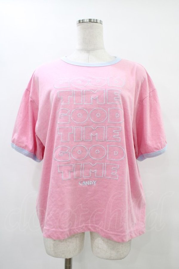 画像1: Candy Stripper / GOOD TIME RINGER TEE  PINK×LIGHT BLUE H-25-10-02-057-PU-TO-KB-ZT492 (1)
