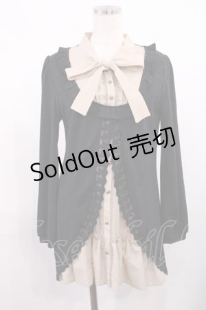 画像: axes femme / ブロッキング重ね着風チュニ M ブラック H-25-10-02-1005-AX-OP-NS-ZH