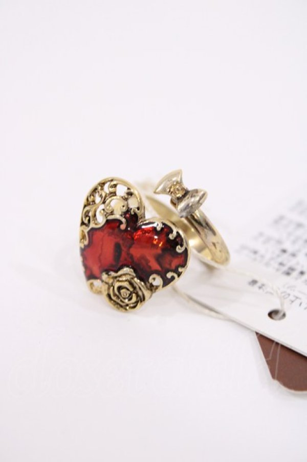 画像1: axes femme / ハート変形デザインリング  Aゴールド H-25-10-02-1028-AX-AC-NS-ZH (1)