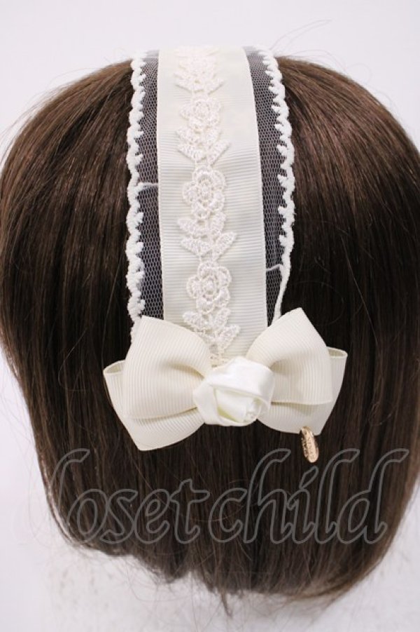 画像2: m petit by misako / AM*NIヘッドドレスA  生成り H-25-10-02-1037-LO-AC-NS-ZH (2)