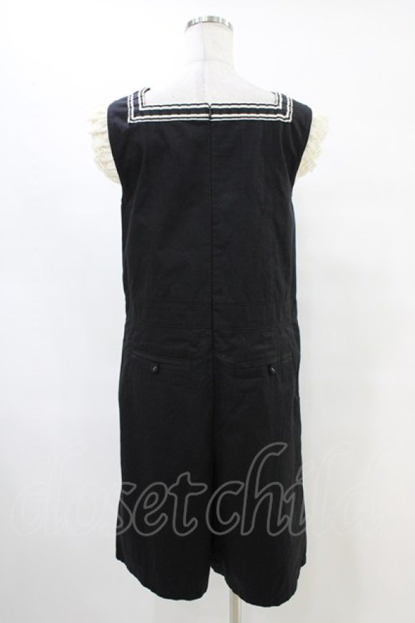 画像2: Jane Marple / リボンマリンサロペットパンツ  黒 H-25-10-02-013-JM-PA-KB-ZH (2)