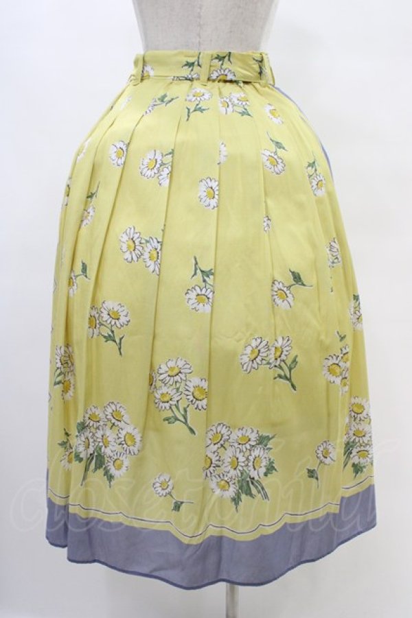 画像2: Jane Marple / Miss Daisyのタックスカート  イエロー×ラベンダー H-25-10-02-017-JM-SK-KB-ZH (2)
