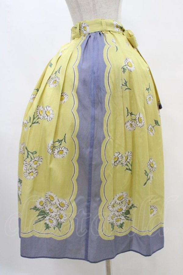 画像3: Jane Marple / Miss Daisyのタックスカート  イエロー×ラベンダー H-25-10-02-017-JM-SK-KB-ZH (3)
