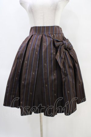画像: Jane Marple / Regimental stripe ribbon tie skirt  ブラウン H-25-10-02-018-JM-SK-KB-ZH