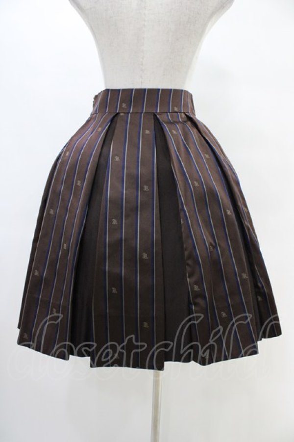 画像2: Jane Marple / Regimental stripe ribbon tie skirt  ブラウン H-25-10-02-018-JM-SK-KB-ZH (2)