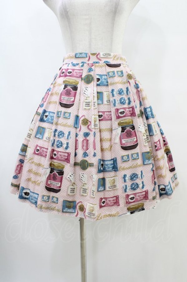 画像1: Jane Marple / Beau Chocolatのミニスカート  ピンク H-25-10-02-032-JM-SK-KB-ZH (1)