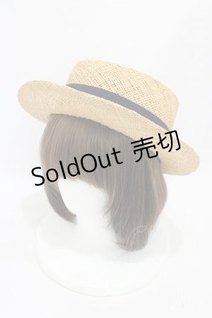 画像: 【SALE】Jane Marple Dans Le Salon / グログランリボンストローハット  ネイビーリボン H-25-10-03-001-JM-AC-KB-ZT386