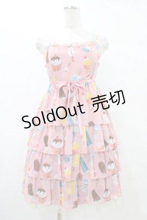 画像: Emily Temple cute / アイスクリームノースリーブワンピース  ピンク H-25-10-03-036-ET-OP-KB-ZH