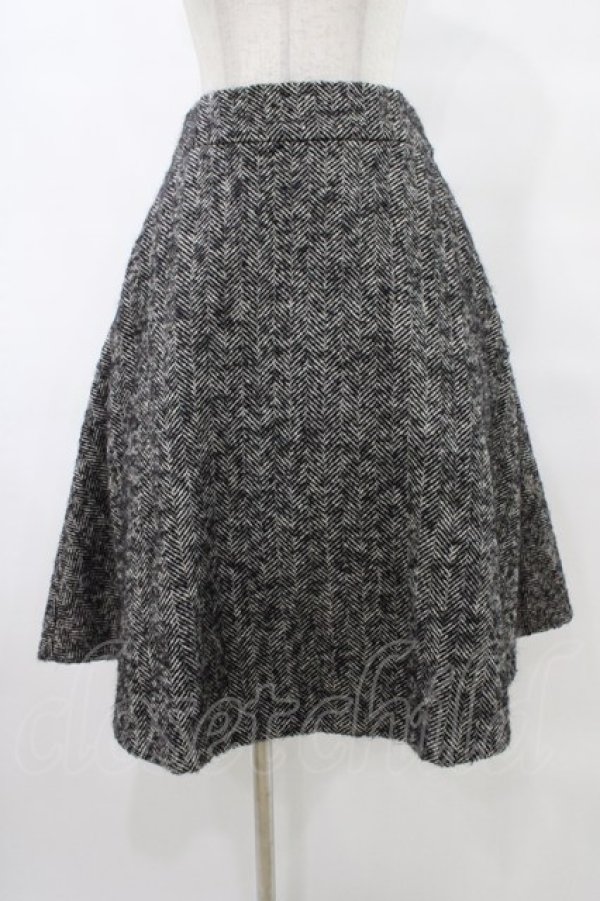 画像1: Jane Marple Dans Le Salon / ヘリンボーンウールスカート  グレー H-25-10-03-040-JM-SK-KB-ZH (1)