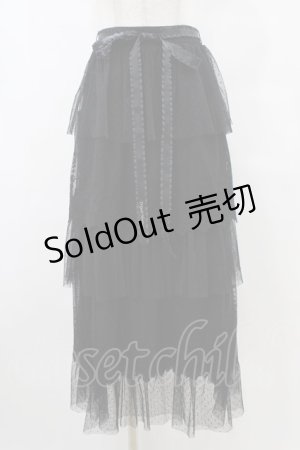 画像: Triple fortune / レース3段スカート  黒 H-25-10-03-043-EL-SK-KB-ZH