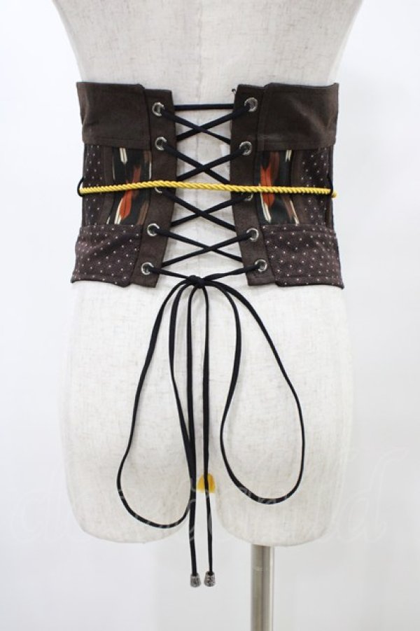 画像2: Qutie Frash / 矢絣コルセット  ブラウン H-25-10-03-044-QU-TO-KB-ZH (2)