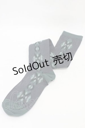 画像: Jane Marple / アーガイル調ラメオーバーニー  グリーン H-25-10-03-008-JM-ZA-KB-ZH