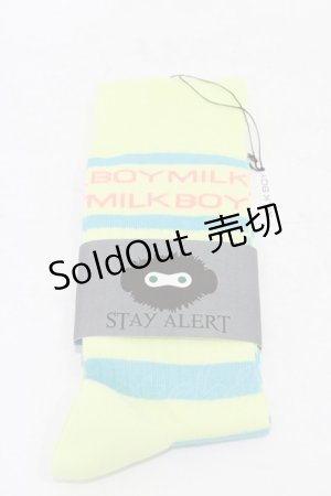 画像: MILKBOY / スリークォータースsocks  ライム×サックス H-25-10-03-009-MB-ZA-KB-ZH