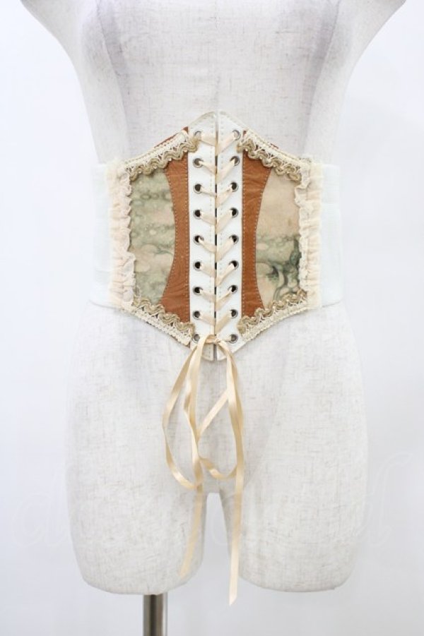 画像1: STEAM / コルセットゴムベルト  白 H-25-10-03-017-HN-ZA-KB-ZH (1)