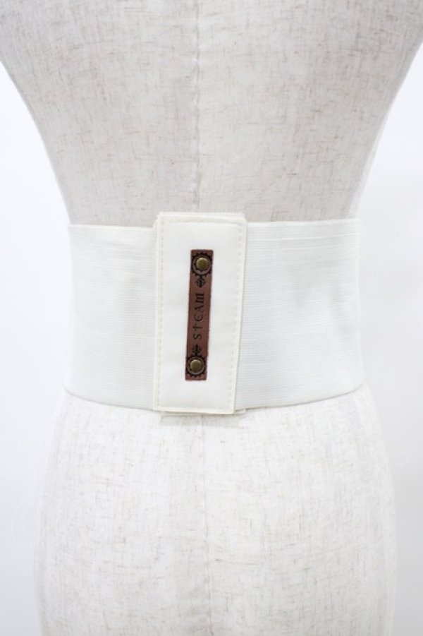 画像2: STEAM / コルセットゴムベルト  白 H-25-10-03-017-HN-ZA-KB-ZH (2)
