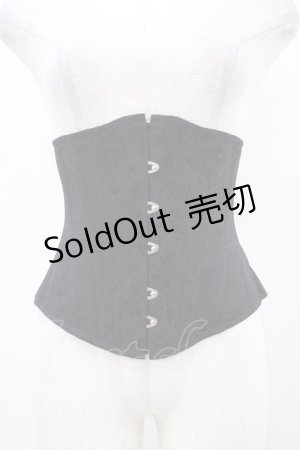 画像: EXCENTRIQUE / 薔薇ジャガード・アンダーバストコルセット 1 ブラック H-25-10-03-020-EL-ZA-KB-ZH