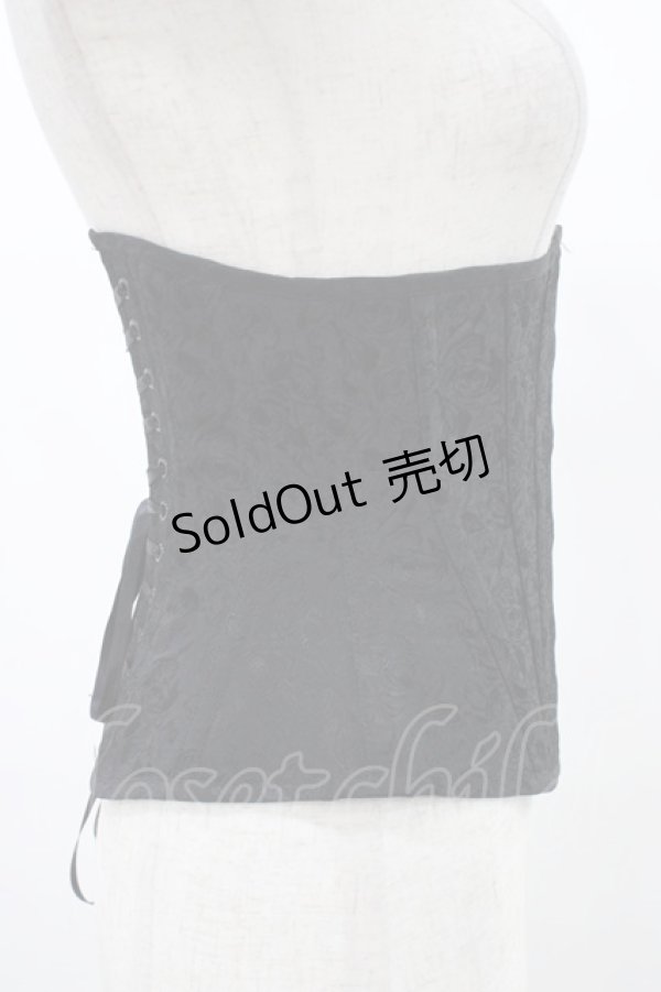 画像3: EXCENTRIQUE / 薔薇ジャガード・アンダーバストコルセット 1 ブラック H-25-10-03-020-EL-ZA-KB-ZH (3)