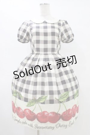 画像: Emily Temple cute / アニバーサリーチェリーワンピース Sサイズ ブラック H-25-10-03-032-ET-OP-KB-ZT091