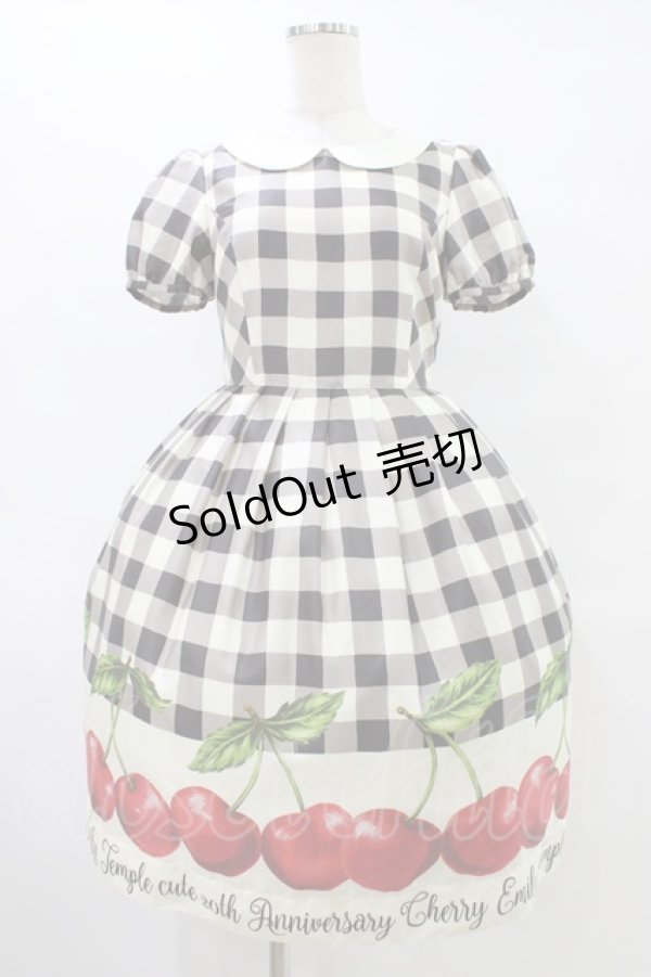 画像1: Emily Temple cute / アニバーサリーチェリーワンピース Sサイズ ブラック H-25-10-03-032-ET-OP-KB-ZT091 (1)