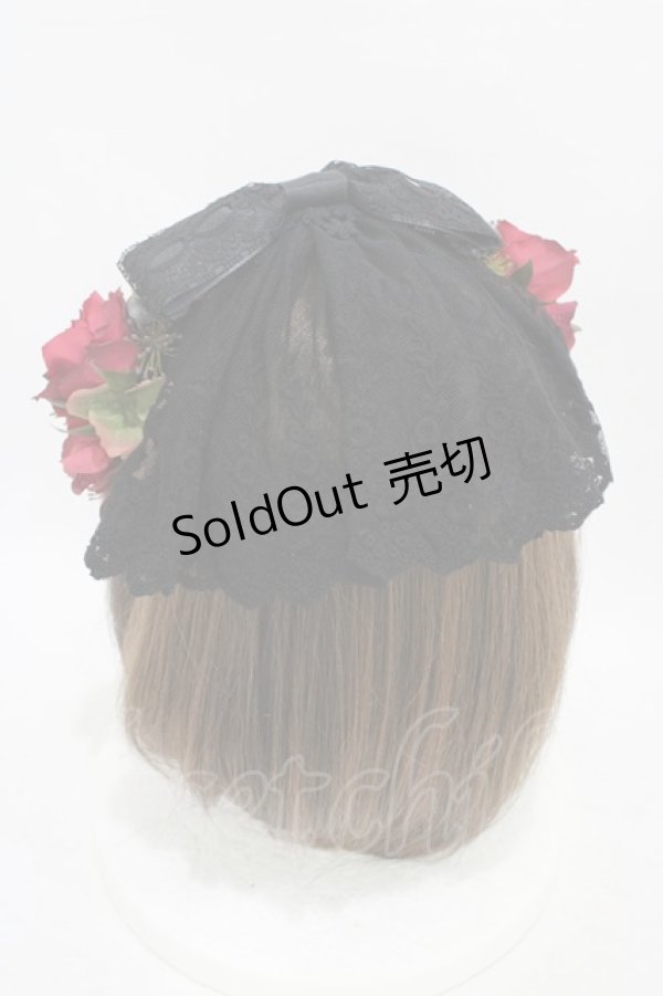 画像2: Anges et Demons / コサージュヴェールカチューシャ  黒 H-25-10-03-004-GO-AC-KB-ZH (2)