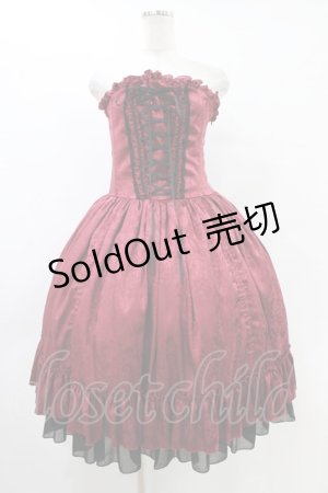 画像: ATELIER PIERROT / Bustle Corset Dress[Rose Jacquard]  ボルドー H-25-10-03-034-EL-OP-KB-ZH