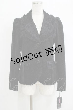 画像: PEACE NOW / リボンポケット別珍ジャケット  黒 H-25-10-04-049-PU-JA-KB-ZH