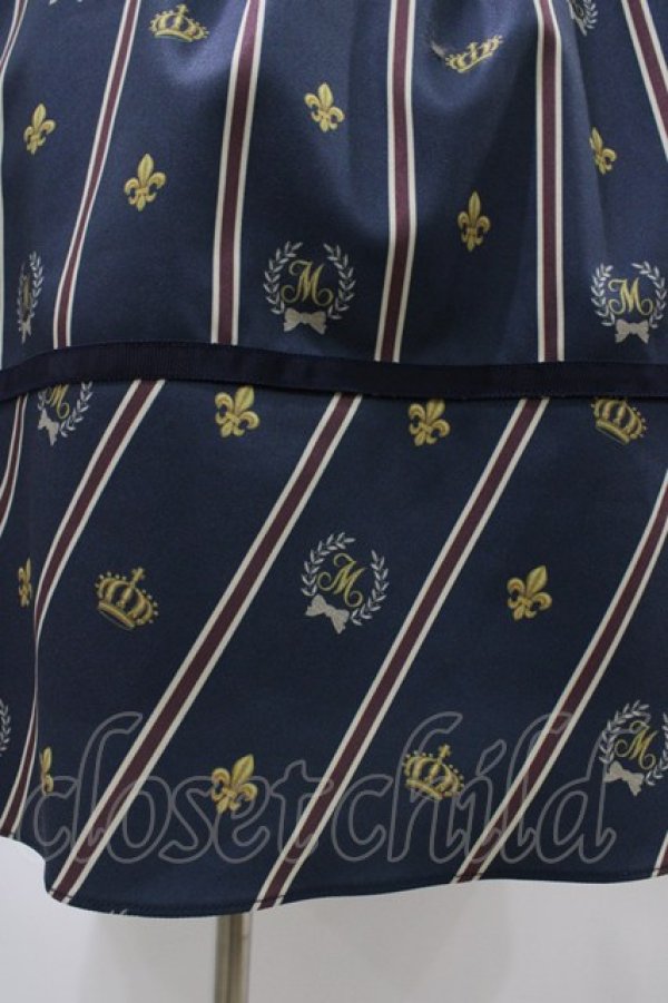 画像5: Melody BasKet / Schoolレジメンタルストライプワンピース M ネイビー H-25-10-04-1023-LO-OP-KB-ZH (5)