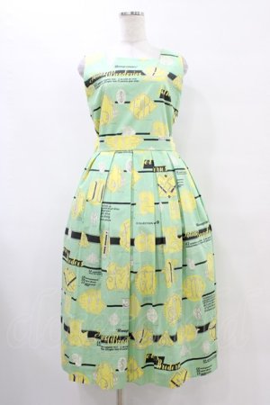画像: Jane Marple / Jolies broderies square dress  citron green H-25-10-04-1028-JM-OP-KB-ZH