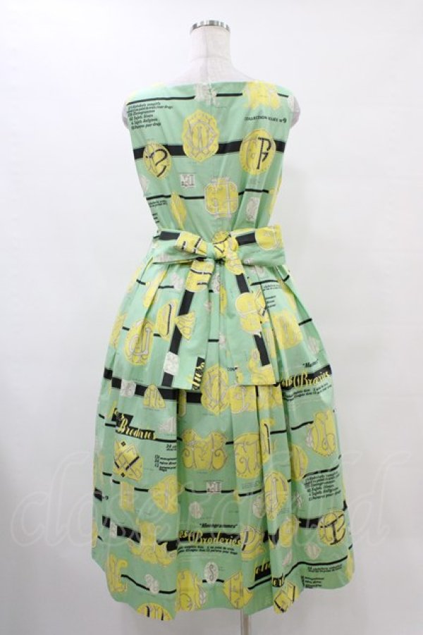 画像2: Jane Marple / Jolies broderies square dress  citron green H-25-10-04-1028-JM-OP-KB-ZH (2)