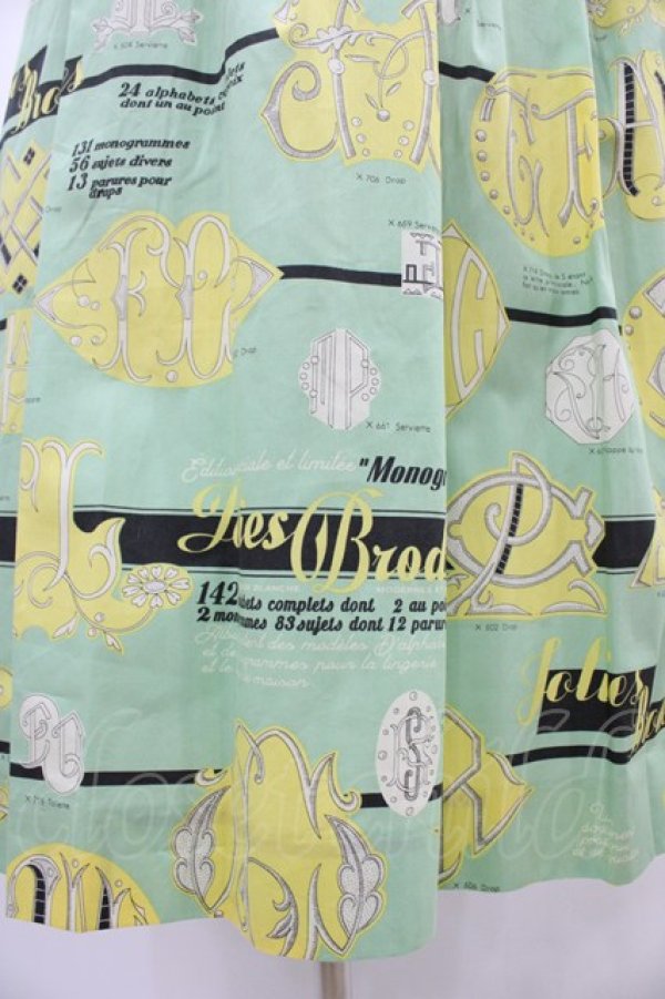 画像5: Jane Marple / Jolies broderies square dress  citron green H-25-10-04-1028-JM-OP-KB-ZH (5)