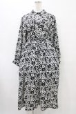 画像1: merry jenny / 2トーンフラワーシャツワンピース  ブラック H-25-10-04-1031-LO-OP-KB-ZH (1)