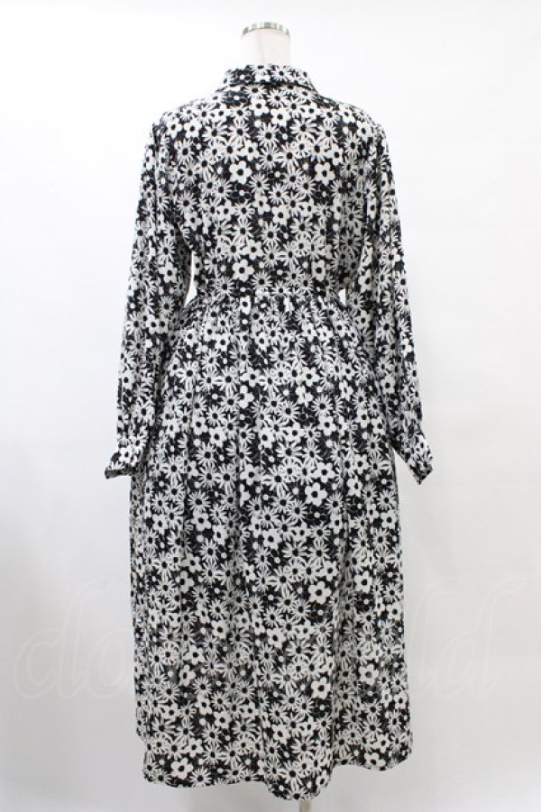 画像2: merry jenny / 2トーンフラワーシャツワンピース  ブラック H-25-10-04-1031-LO-OP-KB-ZH (2)