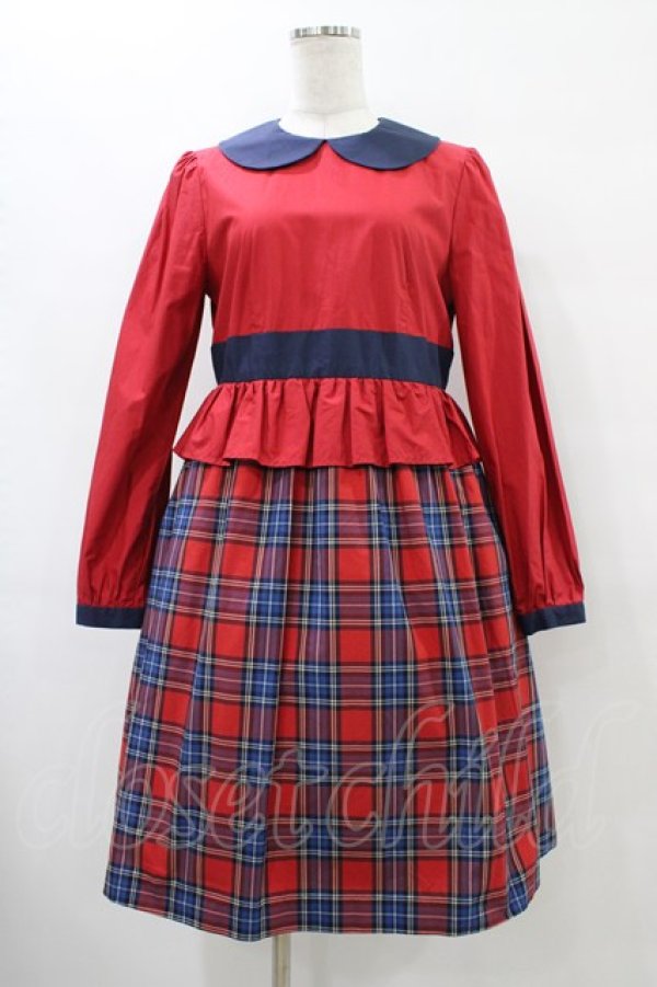 画像1: ネバアランド / バーム・クーヘンワンピース  赤 H-25-10-04-1034-LO-OP-KB-ZH (1)