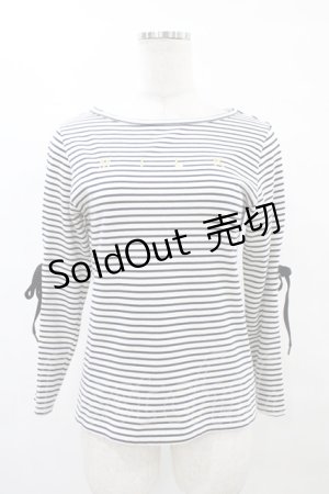 画像: MILK / レースアップボーダーカットソー  オフベース H-25-10-04-1046-ML-TO-KB-ZH