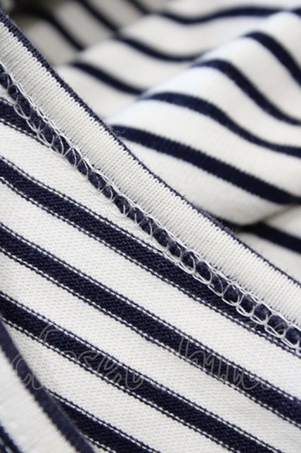 画像3: MILK / レースアップボーダーカットソー  オフベース H-25-10-04-1046-ML-TO-KB-ZH (3)