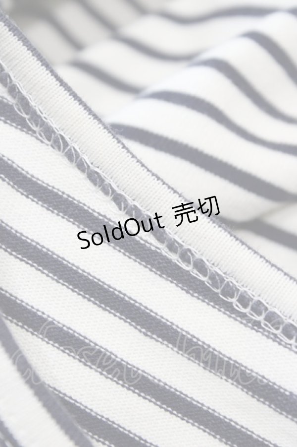 画像3: MILK / レースアップボーダーカットソー  オフベース H-25-10-04-1046-ML-TO-KB-ZH (3)