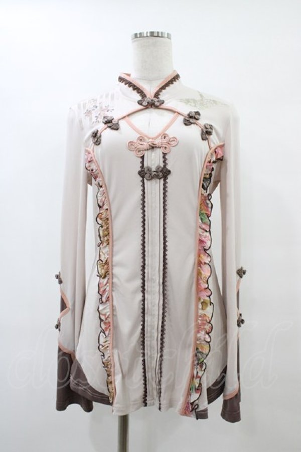 画像1: Ozz oneste / チャイナボタンチュニックトップス  ベージュ H-25-10-04-1006-OO-TO-KB-ZH (1)