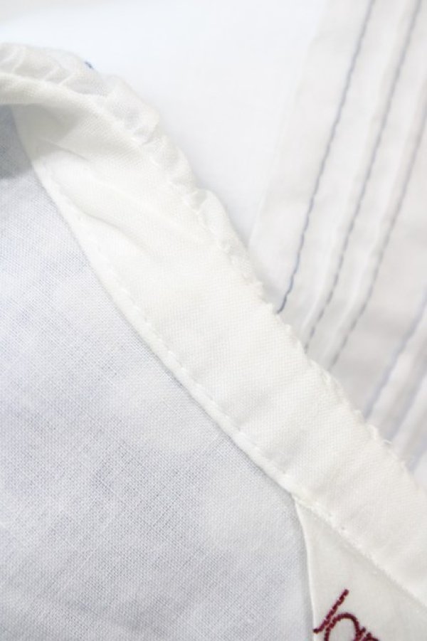 画像3: Jane Marple / フラワーレースとピンタックのブラウス  オフ×ブルー H-25-10-04-1048-JM-BL-KB-ZH (3)