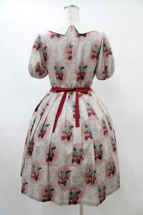 画像2: Leur Getter / Cherry Lace袖付ワンピース M ピンク H-25-10-04-1013-LU-OP-KB-ZT091 (2)