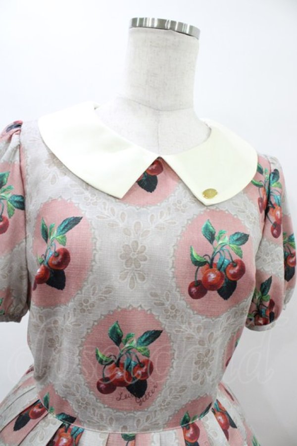 画像4: Leur Getter / Cherry Lace袖付ワンピース M ピンク H-25-10-04-1013-LU-OP-KB-ZT091 (4)